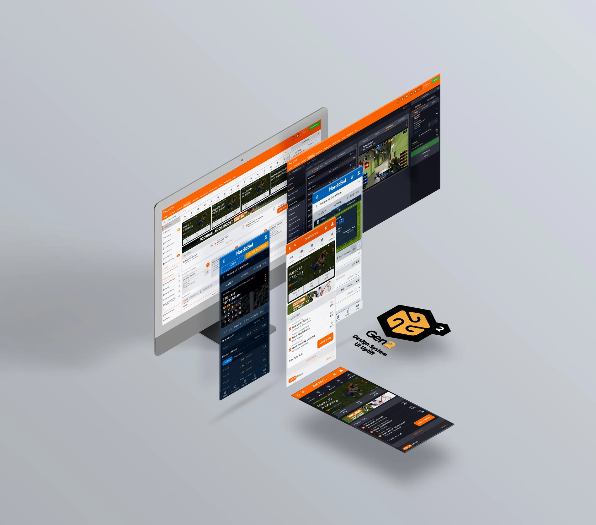Gen2 sportsbook UI uplift — light and dark themes